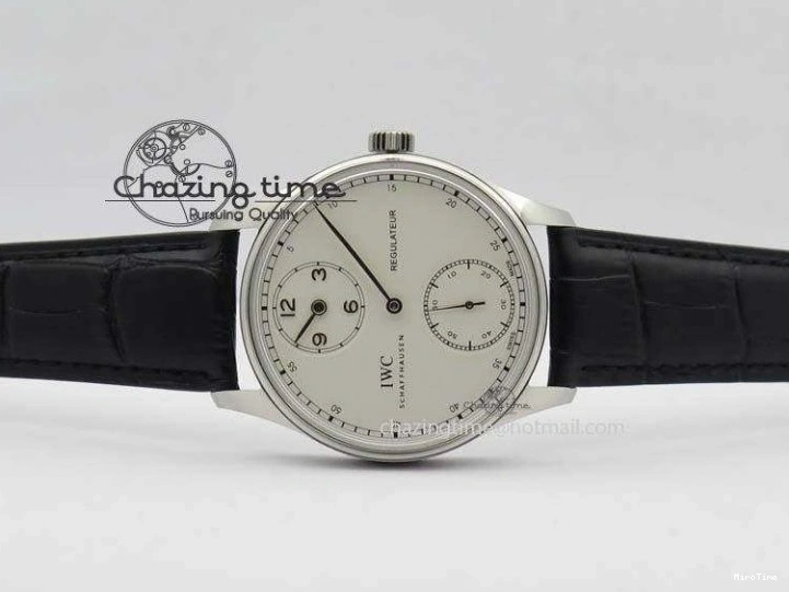 MIROTIME 1223 Effortless Portuguese IW544404 SS White Dial On Black Leather Strap A 7257